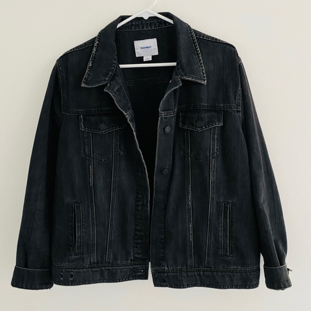 Old Navy Oversized Black Denim Jacket XL
